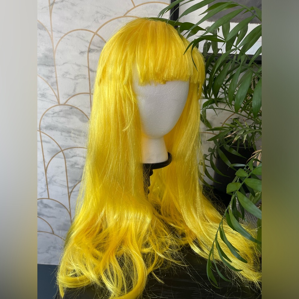 Rock Star Neon Long Wig w/Bangs